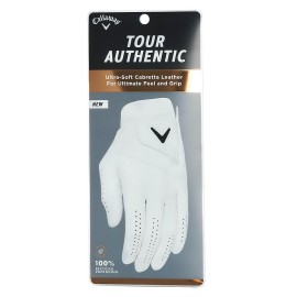 Callaway Golf 2022 Tour Authentic Glove (White, Standard Small, Worn On Right Hand)