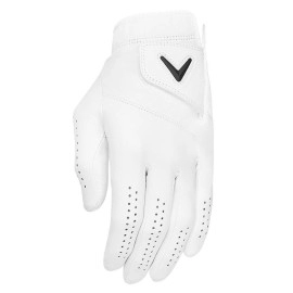 Callaway Golf 2022 Tour Authentic Glove (White, Standard Medium, Worn On Right Hand)