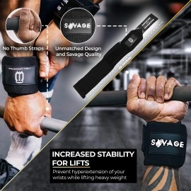 I WILL AESTHETICS No Thumb Loop Lifting Wrist Wraps for Weightlifting Men - Tough Workout Wrist Wraps for Men - Powerlifting Wrist Wraps for Women - Weightlifting Wrist Support - Bench Press Wrist Wraps