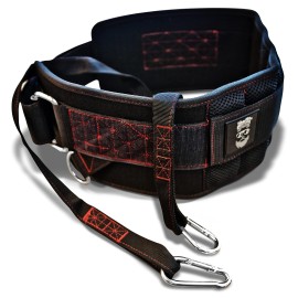 Thefitguy Ultimate Dip Belt Secure Closure - No Sliding Down Structured Back Support 45-Angle Rings - Comfort Dip Position 40A Strap 2 Snap Hooks - For Dips, Pull-Ups, Squats, Weight Lifting