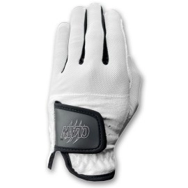 Caddydaddy Claw Pro Menas Golf Glove - Breathable, Long Lasting (White, Med, Worn On Left Hand)