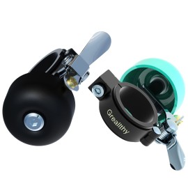 Greallthy Bike Bell Classic Brass Bicycle Bell for Bike Ring Bell with Loud Sound Bells for Road Mountain Bike Handlebars Adults (Black + Green: Small Handlebar Tube 22.2-25.4mm)