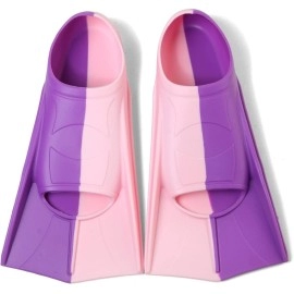 Foyinbet Kids Swim Fins,Short Youth Fins Swimming Flippers For Lap Swimming And Training For Child,Girls,Boys (Purple Pink, Medium)