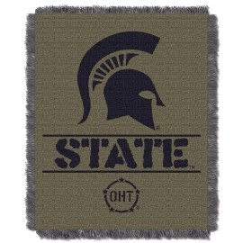 Northwest The Company Ncaa Michigan State Spartans Woven Jacquard Throw Blanket, 46