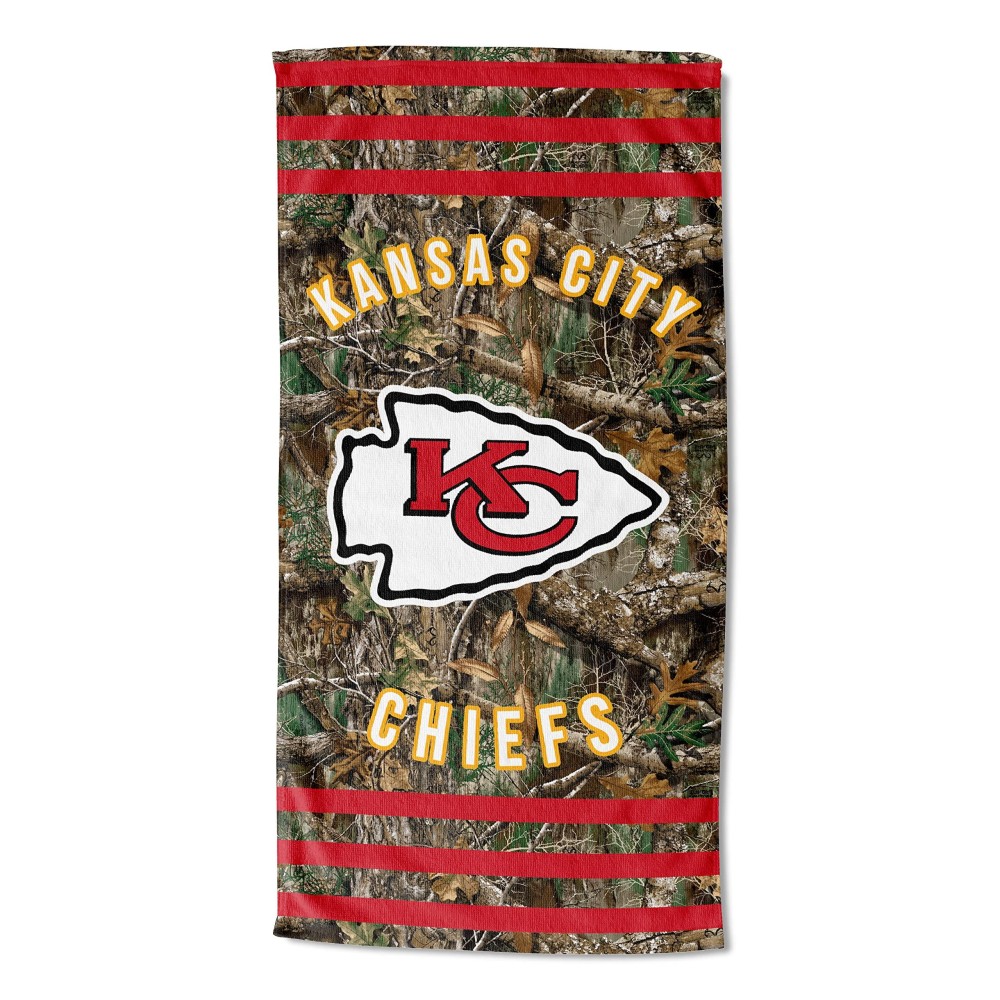 Northwest Nfl Kansas City Chiefs Unisex-Adult Beach Towel, 30 X 60, Realtree Stripes