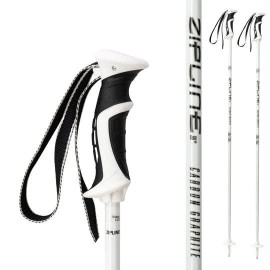 Ski Poles Graphite Carbon Composite - Zipline Lollipop U.S. Ski Team Official Supplier (White, 44