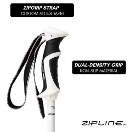 Ski Poles Graphite Carbon Composite - Zipline Lollipop U.S. Ski Team Official Supplier (White, 46