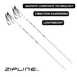 Ski Poles Graphite Carbon Composite - Zipline Lollipop U.S. Ski Team Official Supplier (White, 46