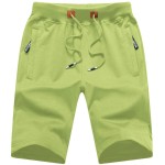 Qpngrp Mens Casual Stretch Shorts Workout Drawstring Zipper Pockets Elastic Waist Fruitgreen 30