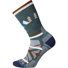 Smartwool Womens Hike Light Cushion Under The Stars Crew Socks, Dark Sage, Large