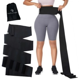 Triedtrue Brands Plus Size Waist Trainer For Women - Stomach Wraps For Weight Loss - Stomach Wrap Used For Exercise - Waist Trainer For Women Lower Belly Fat- Non Slip Postpartum Belly Wrap Black