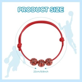 20 Pcs Basketball Party Favors Basketball Charm Bracelets Basketball Birthday Gifts Black Red White Brown Basketball Wristbands Adjustable Inspirational Sport Ball Bracelet for Teens Adults Team Basketball Party Supplies Decorations