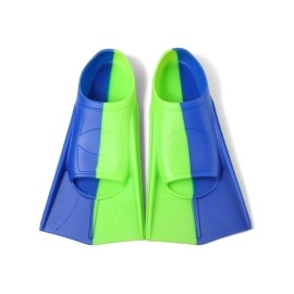 Foyinbet Kids Swim Fins,Short Youth Fins Swimming Flippers For Lap Swimming And Training For Child,Girls,Boys (Navyblue Green, Medium)