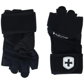 Harbinger Training Grip Wristwrap Weight Lifting Gloves, Unisex, X-Large, Black