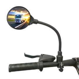 Ryango Bike Mirror, Adjustable Bike Mirrors Handlebar Rearview Mirror, Acrylic Convex Round Bike Rear View Mirrors For Handlebars, Bicycle Mirror For E-Bike Scooter