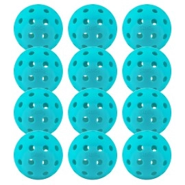 Physizz Pickleballs Pickleball Balls Outdoor Pickle Ball Set Of 12 Usapa Approve Blue 40 Holes With Storage Mesh Bag