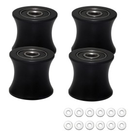 FRECCU Total Gym Replacement Set of 4 Wheels/Rollers for Models DLX, DLX II, DLX III, Adv DLX, Pilates, Pilates Pro 2500, 3000, 4000,570, 2000 (Black)