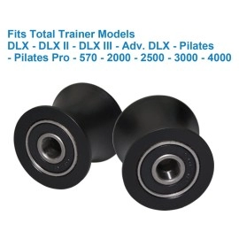 FRECCU Total Gym Replacement Set of 4 Wheels/Rollers for Models DLX, DLX II, DLX III, Adv DLX, Pilates, Pilates Pro 2500, 3000, 4000,570, 2000 (Black)