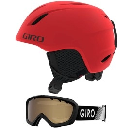 Giro Launch Cp Youth Snow Ski Helmet Wmatching Goggles Matte Bright Redblack Zoom Xs (485-52Cm)