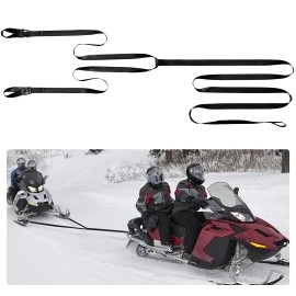 Moonoom Snowmobile Tow Rope,Reinforced Emergency Off Snowmobile Tow Strap With Two Hooks,Safety Kit For Sled Or Atv,Snowmobile Accessories