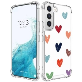 Cutebe Cute Clear Case For Samsung Galaxy S22 61 Inch 2022 Released, Shockproof Series Hard Pc Tpu Bumper Protective Cover For Women, Girls