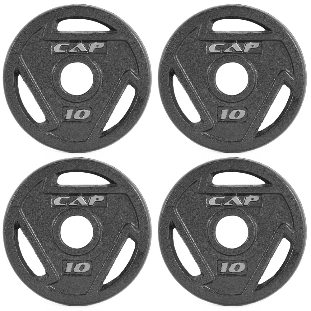 Cap Barbell 2-Inch Olympic Grip Weight Plate, 10 Lb, Set Of 4,Black