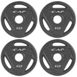 Cap Barbell 2-Inch Olympic Grip Weight Plate, 10 Lb, Set Of 4,Black