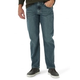 Wrangler Mens Free-To-Stretch Relaxed Fit Jean, Grey Tint, 32W X 32L