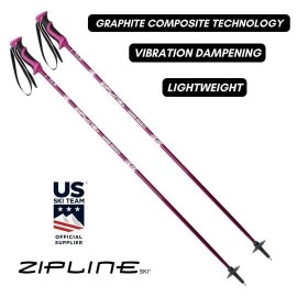 Ski Poles Graphite Carbon Composite - Zipline Lollipop U.S. Ski Team Official Supplier (Grape, 50