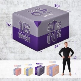 Yes4All 3 In 1 Soft Plyo Box Wooden Core, Foam Plyometric Box For Exercise, Plyometric Training, Available In 4 Sizes