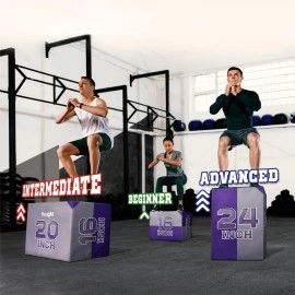 Yes4All 3 In 1 Soft Plyo Box Wooden Core, Foam Plyometric Box For Exercise, Plyometric Training, Available In 4 Sizes