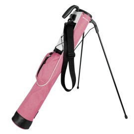 Orlimar Pitch 'N Putt Golf Lightweight Stand Carry Golf Club Bag For Women And Men, Plaid Poly Blush Pink