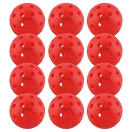 Physizz Pickleballs Pickleball Balls Outdoor Pickle Ball Set Of 12 Usapa Approve Red 40 Holes With Storage Mesh Bag