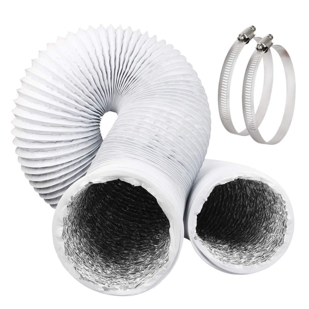 Omont Dryer Vent Hose 4 Inch 5Ft Flexible Dryer Ducting Tube Air Duct Aluminum Insulated Flex Hose Kit Indoor Outdoor