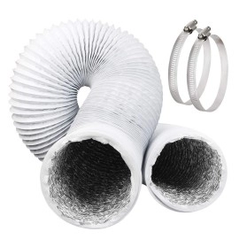 Omont Dryer Vent Hose 4 Inch 5Ft Flexible Dryer Ducting Tube Air Duct Aluminum Insulated Flex Hose Kit Indoor Outdoor