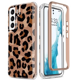 Esdot For Samsung Galaxy S22 Plus Case,Military Grade Passing 21Ft Drop Test,Rugged Cover With Fashionable Designs For Women Girls,Protective Phone Case For Galaxy S22 Plus 66 Beautiful Cheetah