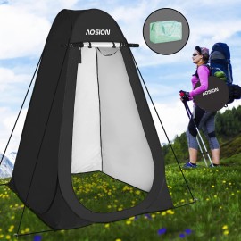 Aosion-Camping Shower Tent Pop Up Changing Tent Portable Shower For Camping Extra Tall Privacy Tent Outdoor Portable Dressing Room With Carrying Bag Bath Bag For Camping,Hiking.(Black)