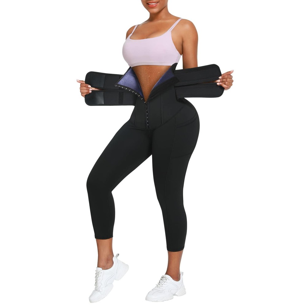 Sauna Leggings For Women High Waist Pants Waist Trainer Compression Slimming Hot Thermo Workout Training Capris Body Shaper