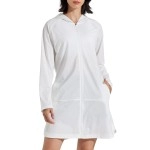 Libin Womens Sun Protection Hoodie Jacket Long Sleeve Swim Beach Cover Up Lightweight Zip Hiking Shirt With Pockets Upf 50, White S