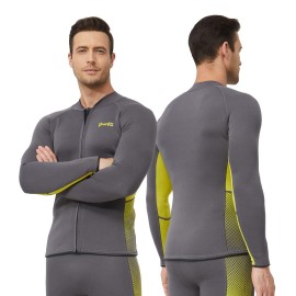 Goldfin Wetsuit Top, Mens Women 2Mm Wet Suits Neoprene Jacket Long Sleeve For Diving Surfing Kayaking Swimming, Small