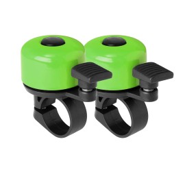Binudum Bike Bell 2 Pack With Loud Melodious Sound Classic Mini Bicycle Bell For Kids Adults Bike Horn For Road, Mountain Bike For Scooter, Mtb, Bmx (Green 2 Pcs)
