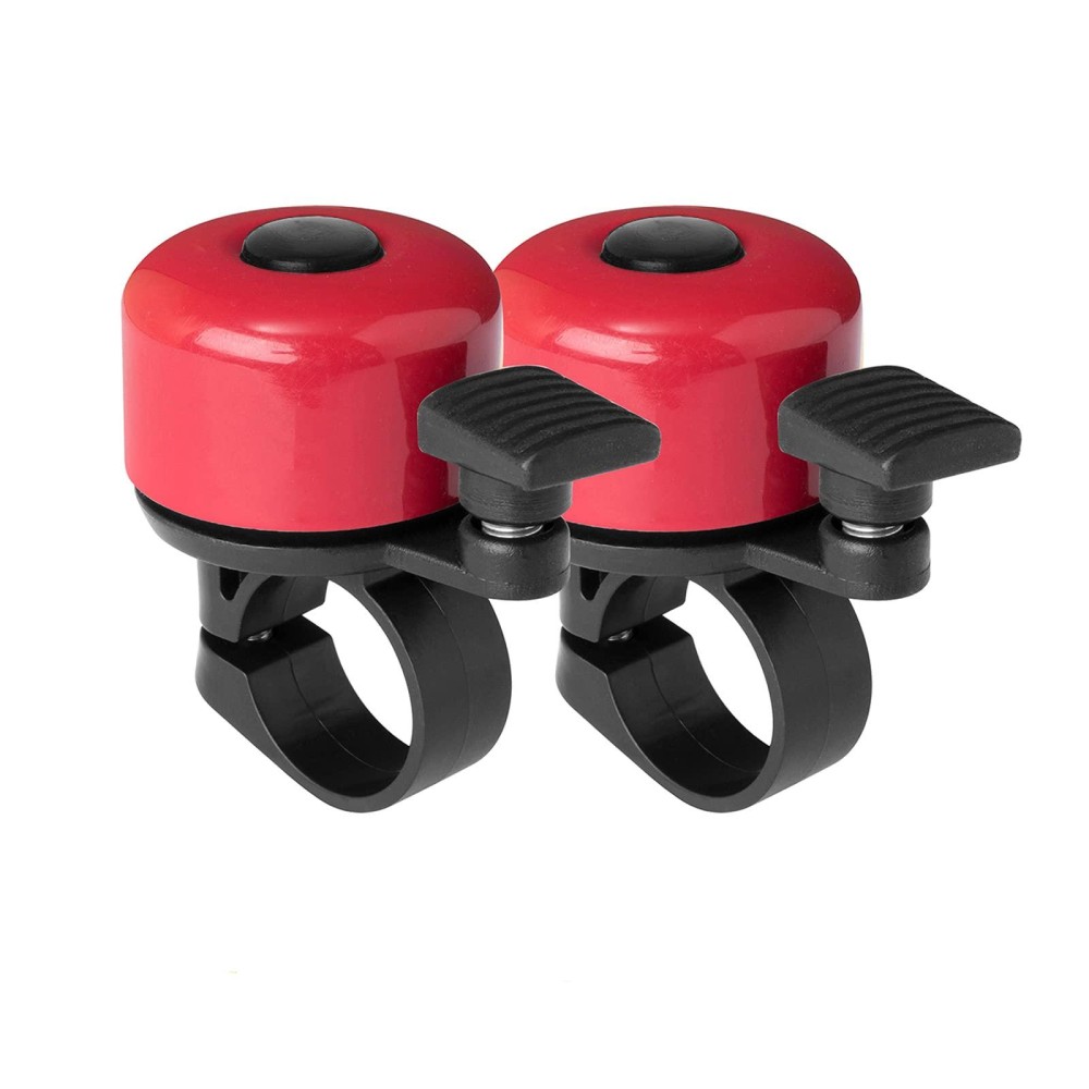 Binudum Bike Bell 2 Pack With Loud Melodious Sound Classic Mini Bicycle Bell For Kids Adults Bike Horn For Road, Mountain Bike For Scooter, Mtb, Bmx (Red 2 Pcs)