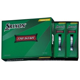 Dunlop Golf Balls Srixon Tri-Star 2022 Model, 1 Dozen (12 Pack) Premium White