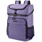 Baglher Cooler Backpack 30 Cans Lightweight Insulated Backpack Cooler Leak-Proof,Lightweight Backpack With Cooler For Lunch Picnic Hiking Camping Beach Park Day Trips Purple