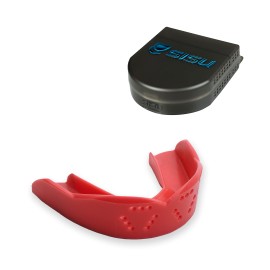 Sisu Sports Mouth Guard 3D 2.0Mm Easy-To-Fit, Custom Fit Mouth Guard With Case For Football, Hockey, Lacrosse, Basketball For Youth/Adults, Intense Red