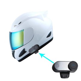 1Storm Motorcycle Bike Full Face Helmet Mechanic Motorcycle Bluetooth Headset: Glossy White