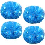 Hlonon 4 Pack Cheerleader Pom Poms Sports Dance Cheer Plastic Pom Poms Cheerleading For Sports Team Spirit Cheering (Rainbow Blue)