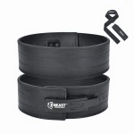Beast Power Gear Weight Lifting Belt With Lever Buckle 10Mm 13Mm Thick 4 Inches Wide Free Strap- Advanced Back Support For Weightlifting, Powerlifting, Deadlifts, Squats - Men Women (Medium, Real Black)