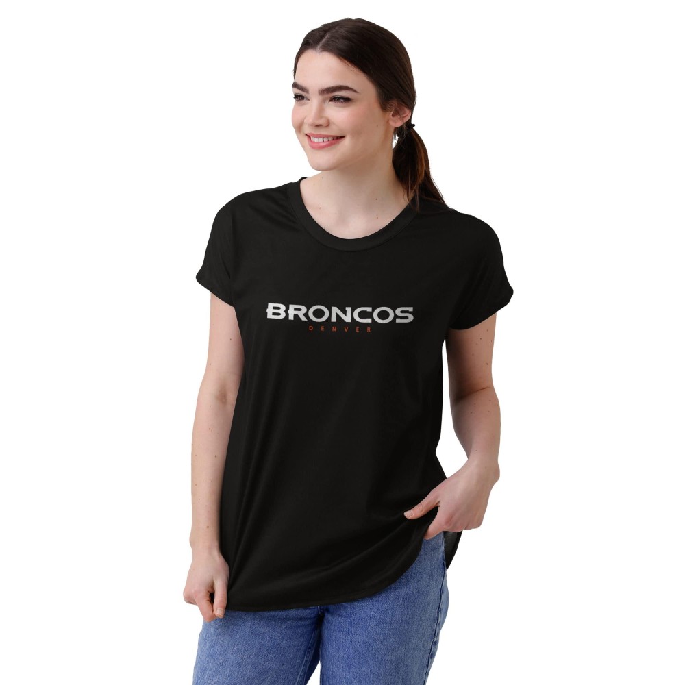 Denver Broncos Nfl Womens Wordmark Black Tunic Top - S