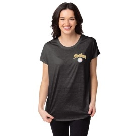Pittsburgh Steelers Nfl Womens Script Wordmark Tunic Top - Xl